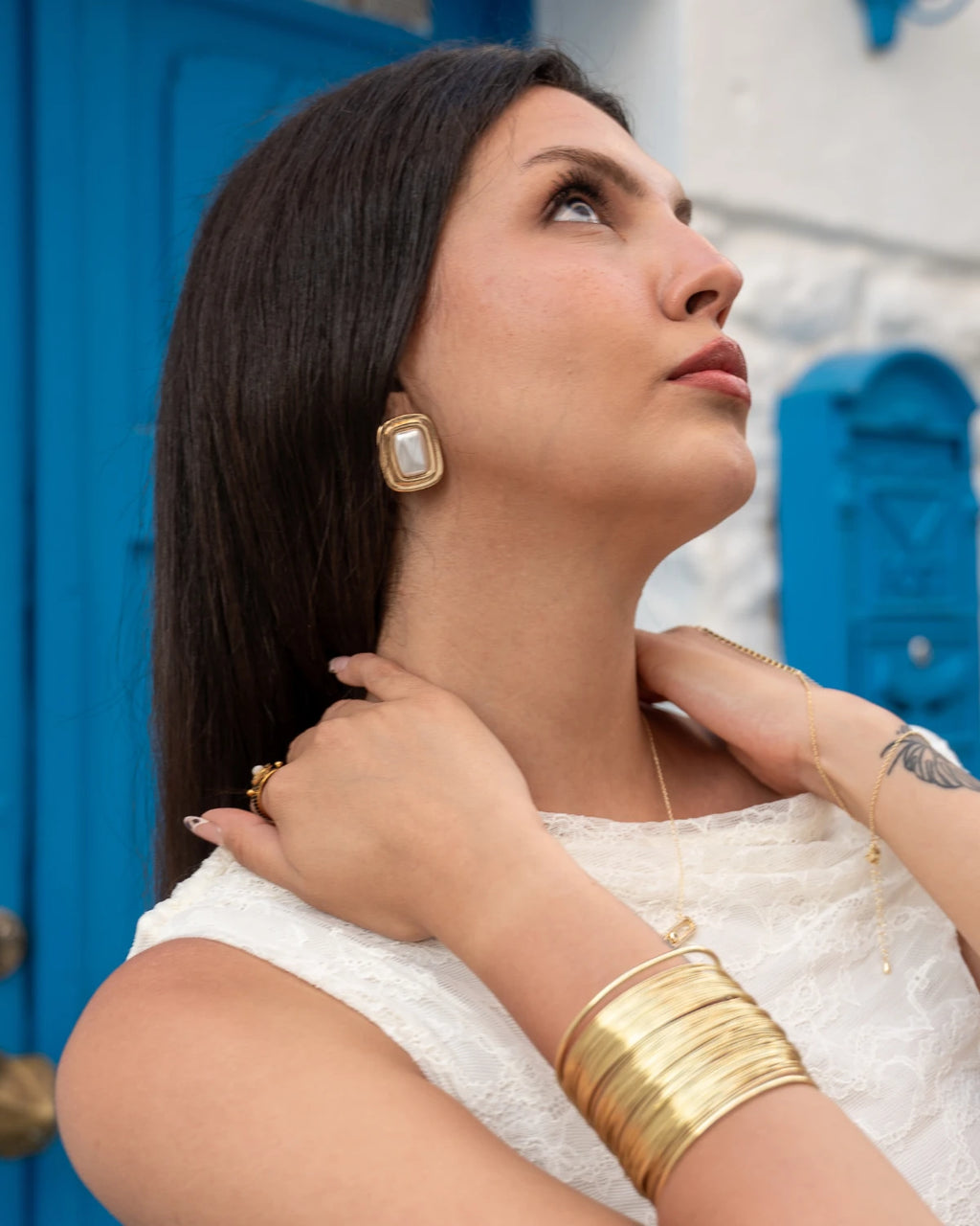 Como Gilded Pearl Earring